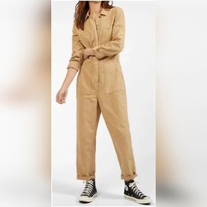 Outerknown Station Jumpsuit Coveralls organic cotton Womens S Sand Cotton $178